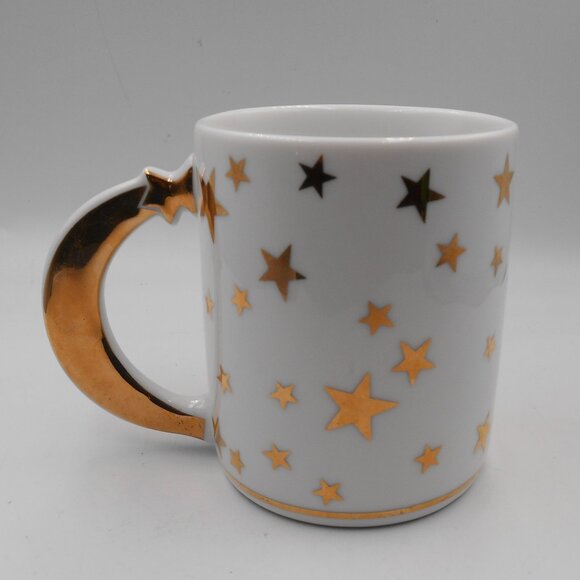 VINTAGE C & R STARS WHITE & GOLD WITH STAR DREAM WISH DESIGN COFFEE TEA MUG CUP - Picture 3 of 8